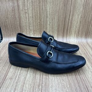 Magnanni-17532-Voto Horsebit Loafer Dress Shoes-Black Leather-Men Size 9 M Read